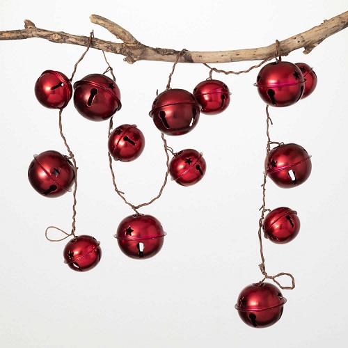 Red Bell Garland - Artificial floral - Metal bells garland RED